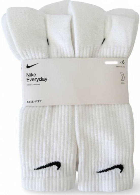 5 Pairs x NIKE Cushioned Crew Socks, Men's Size 8-12, DRI-Fit Technology, W