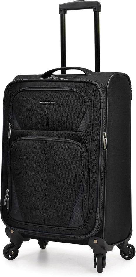 US TRAVELER Expandable Softside Luggage with Spinner Wheels, Carry-On 55.9