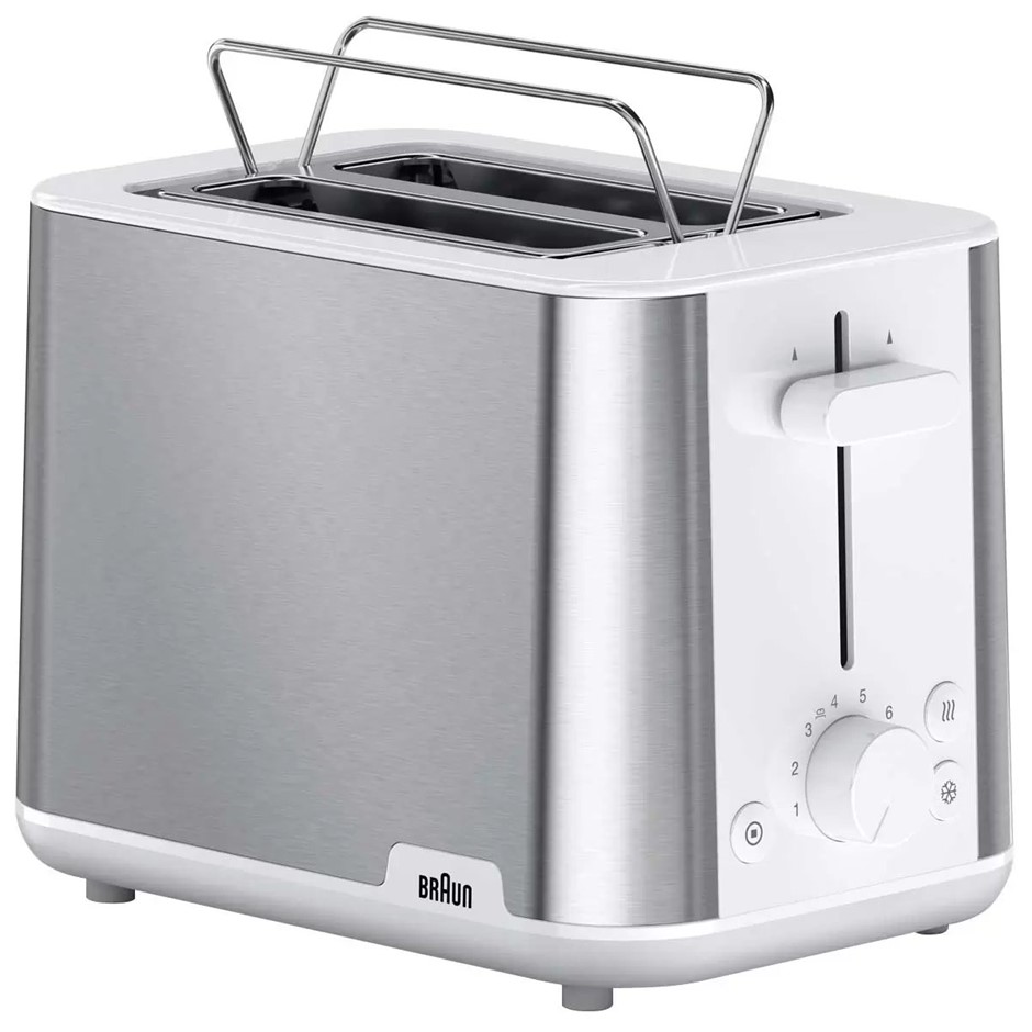BRAUN PurShine 2-Slot Toaster, White HT1510WH. NB: no box