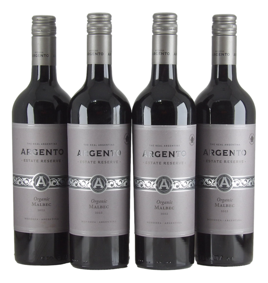 Argento Organic Malbec 2022 (4x 750mL), Argentina.