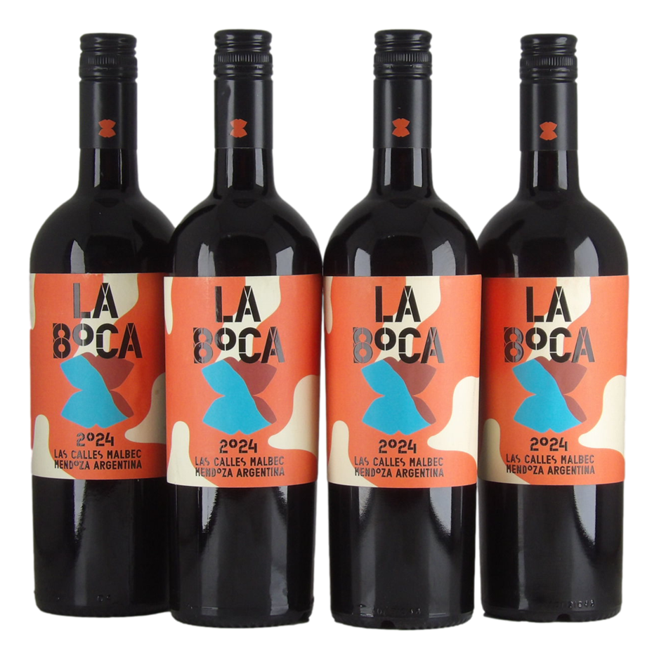La Boca Las Calles Malbec 2024 (4x 750mL), Argentina.