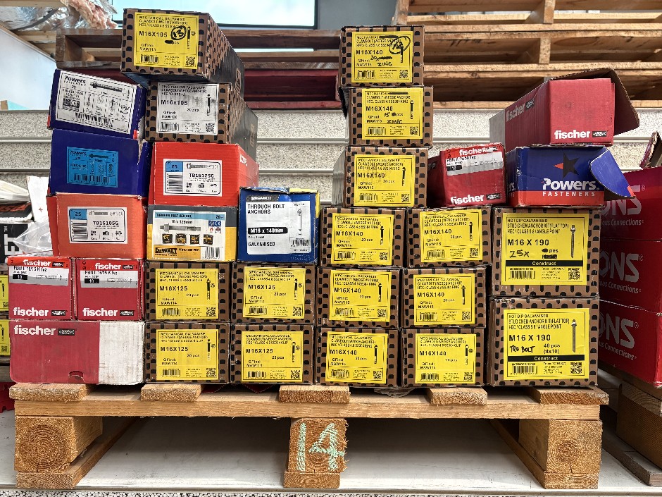 Pallet of New Never Used Large Qty of M16  Structural Tru Bolts