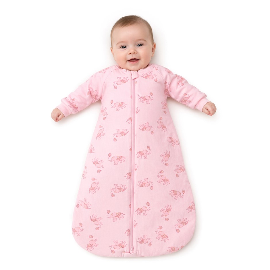 SNUGTIME Cotton Long Sleeve Sleeping Bag, Size 0 (Fit 6-12months), 3.0 TOG,