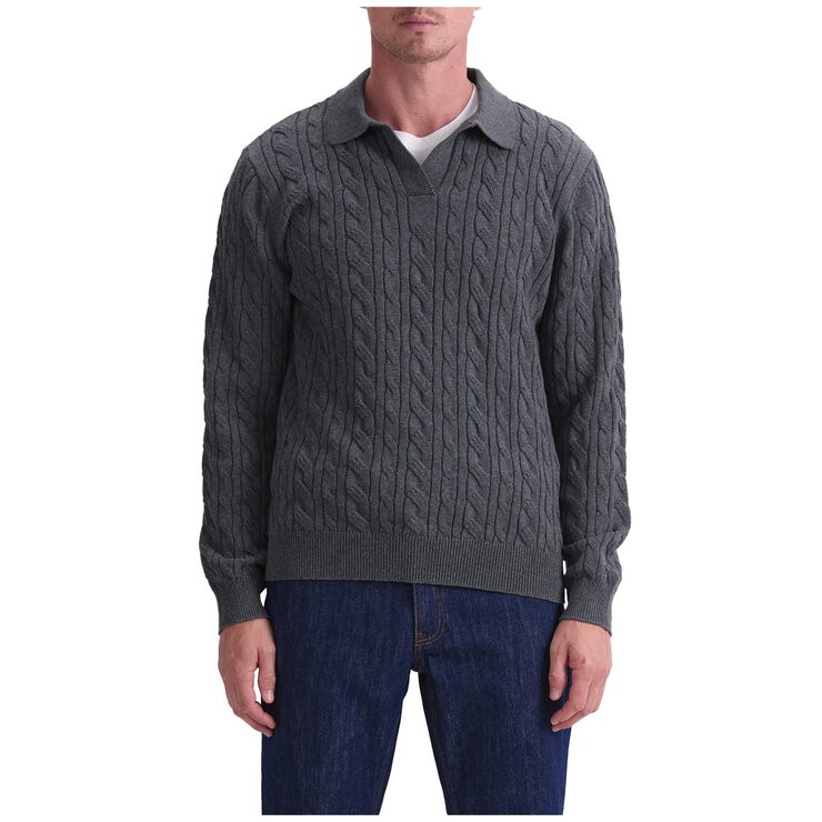 SPORTSCRAFT Men's Sweater, Size 2XL, 100% Cotton, Charcoal Melange. NB: has