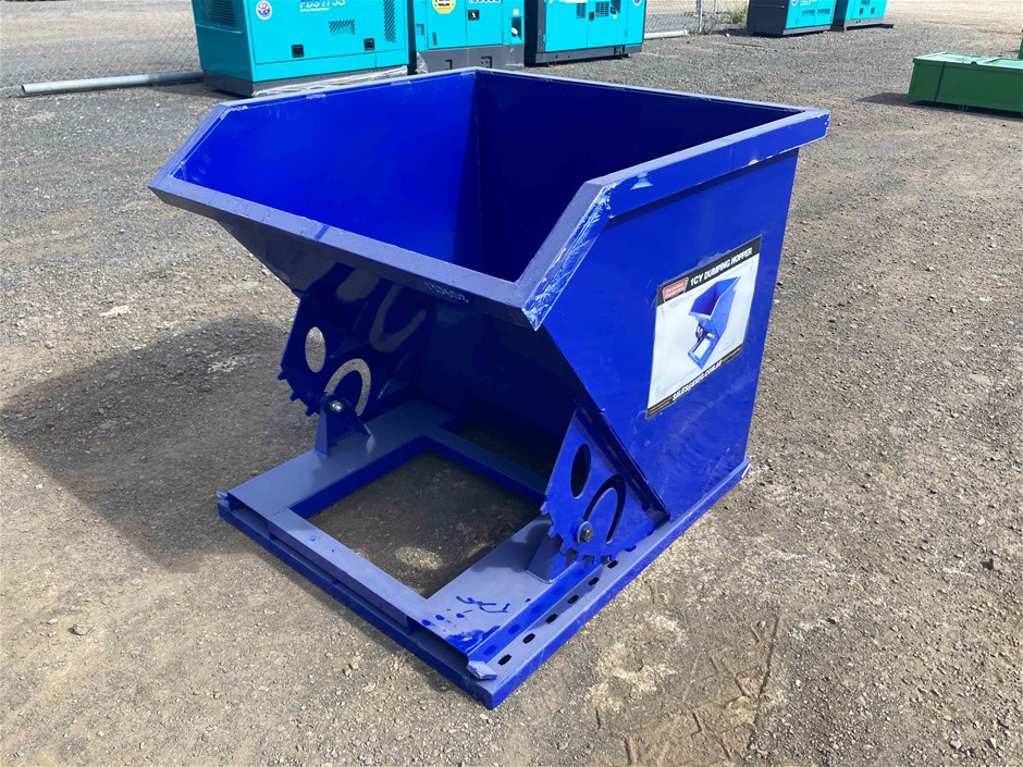 1 Cubic Yard Self Tipping Skip Bin To Suit Forklift(Unused)