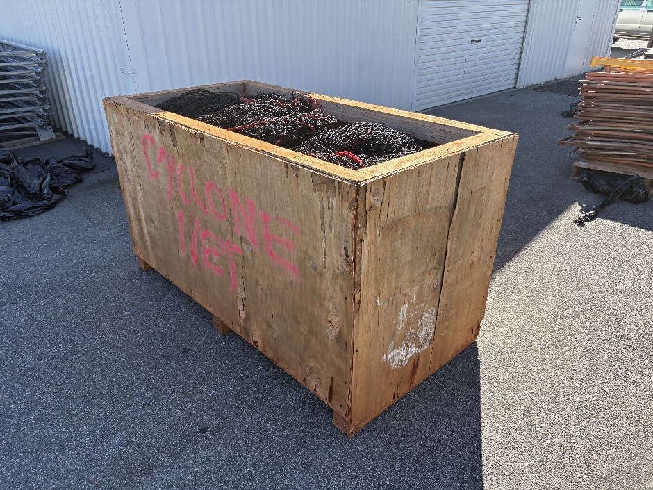 <p>Cyclone Netting in Crate</p>