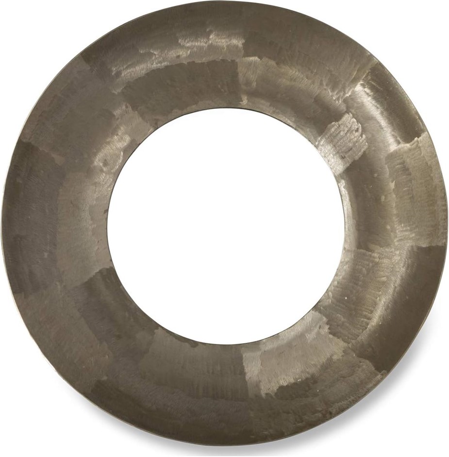 BOHO TRADERS Charlton Aluminium Round Mirror, Light Gold Suede, 56 x 56 x 1