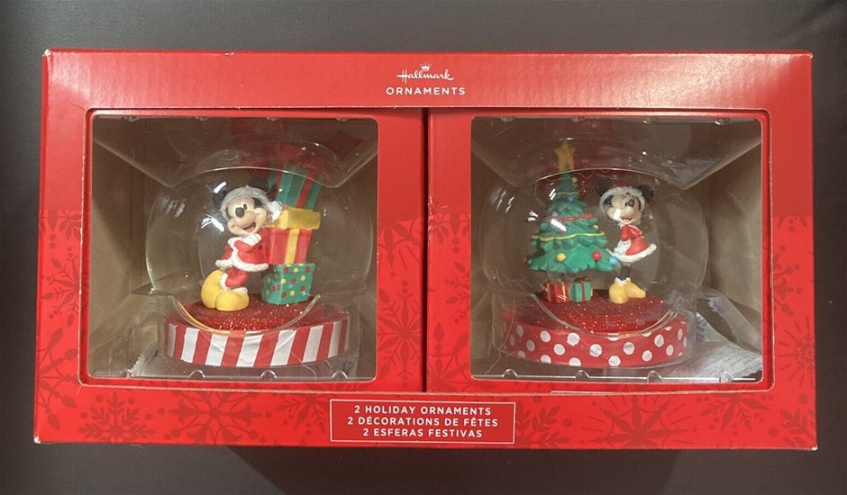 HALLMARK Disney Mickey & Minnie Holiday Oranaments, 2 pcs.