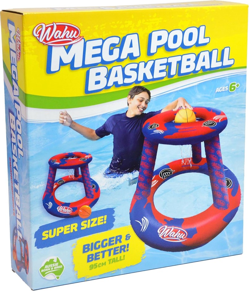 WAHU Mega Pool Basketball Set – Inflatable Floating Hoop & Balls, Outdoor W