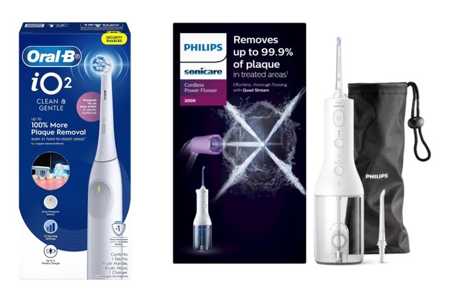 1 x PHILIPS Sonicare Cordless Power Flosser 3000 & 1 x ORAL B iO Series 2 G