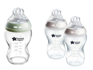 TOMMEE TIPPEE 1 x Baby Bottles, Natural Start Glass Anti-Colic Baby Bottle