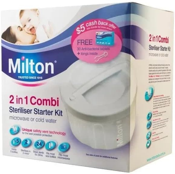 2 x MILTON 2 N 1 Sterilisation Starter Kit. NB: Slightly Damaged Box.