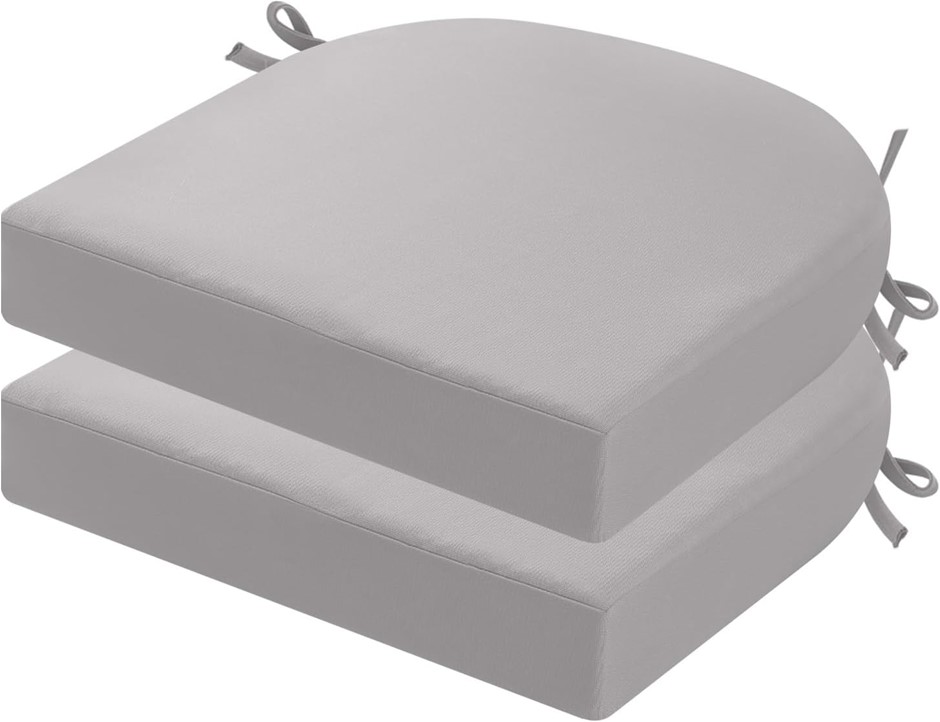 PRIMEPATIO Outdoor Garden Chair Cushions Set of 2, 50x50cm, Grey