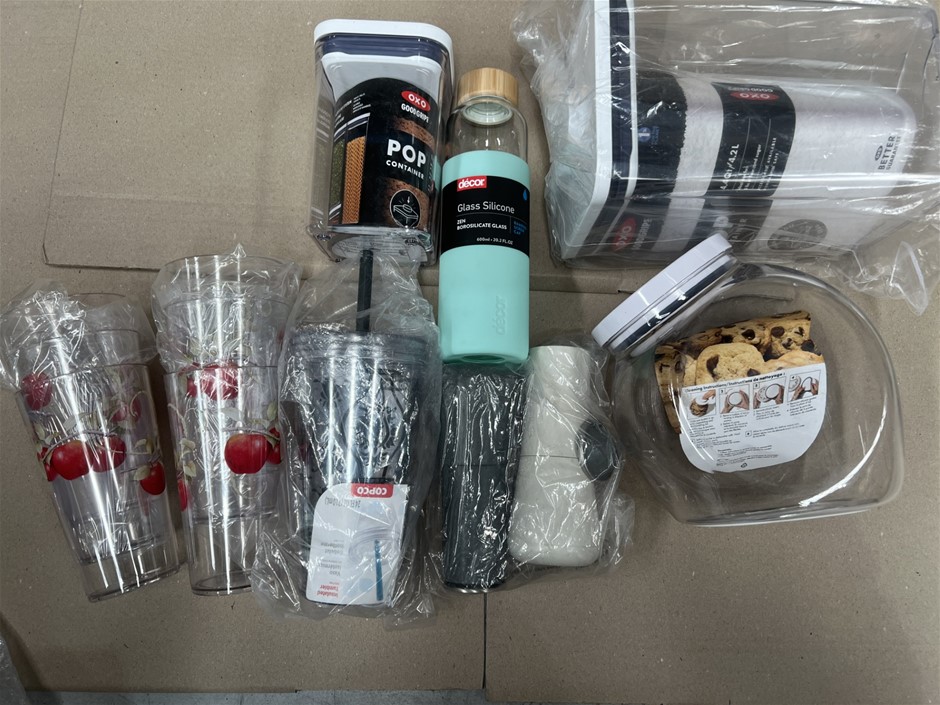 8 x ASSORTED HOMEWARE PRODUCTS; Incl. Cups, Jars, Containers, Bottles & Mor