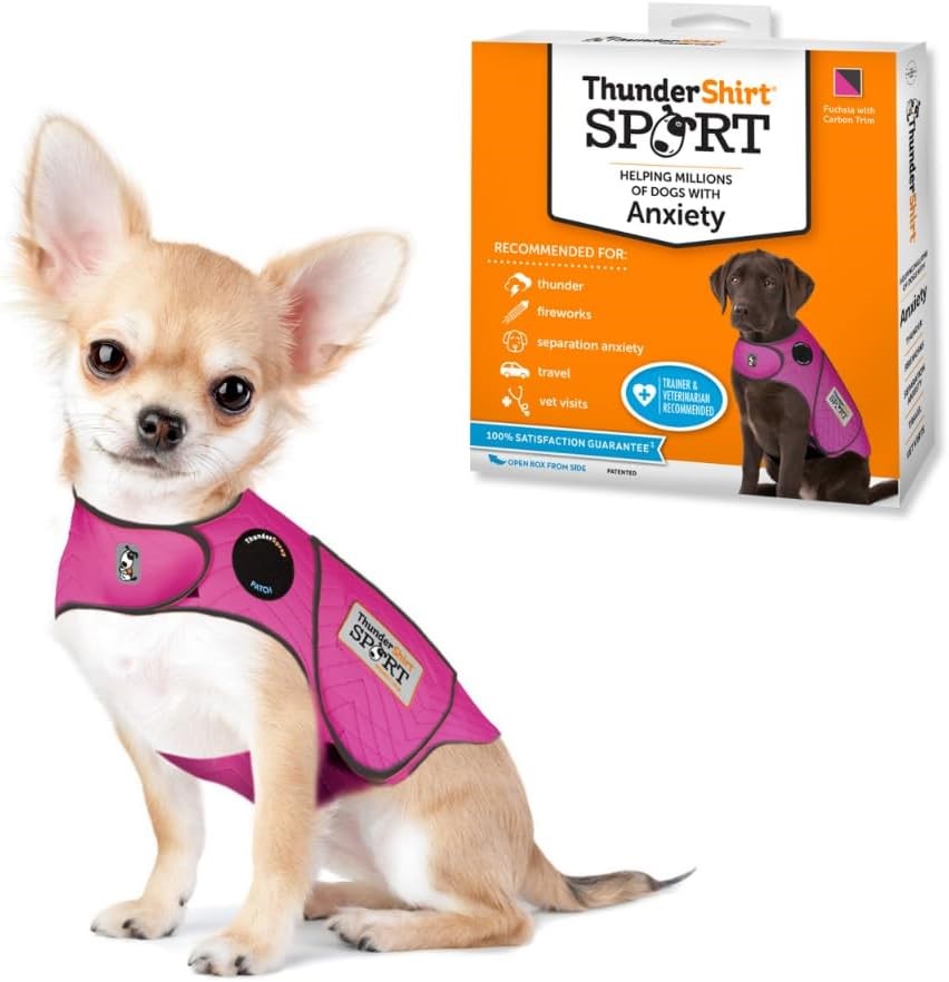 THUNDERSHIRT Dogs Clothing Thundershirt Dog Anxiety Jacket, Fuchsia, XX-Sma