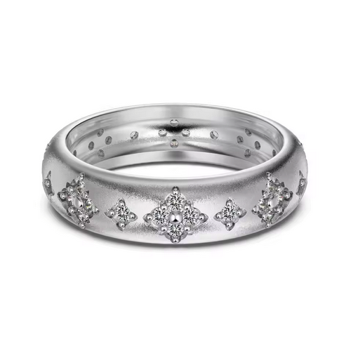 Cubic Zirconia 925 Sterling Silver Band Ring - Size 5