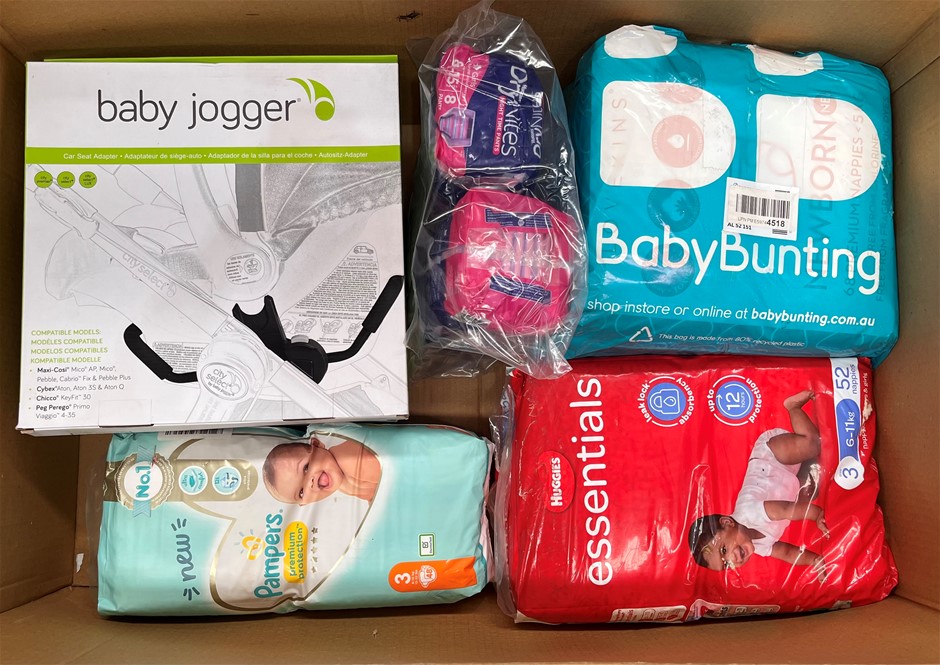 Assorted Baby Products Including BABY BUNTING, BABY JOGGER, HUGGIES & More.