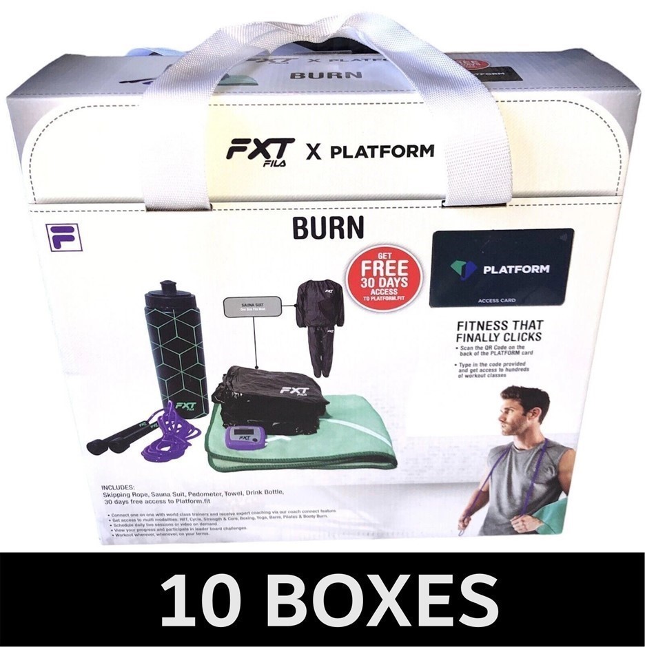 2 x FILA Fxt x Platform Burn Value Pack, Includes Skipping rope, Sauna suit