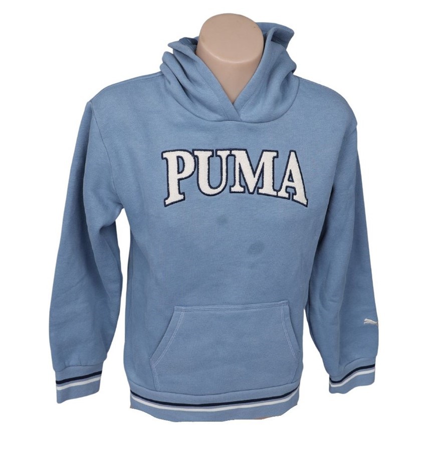 PUMA Girls' Fleece Hoodie, Size L (UK 13-14Y), Blue (02), 221287. NB: minor