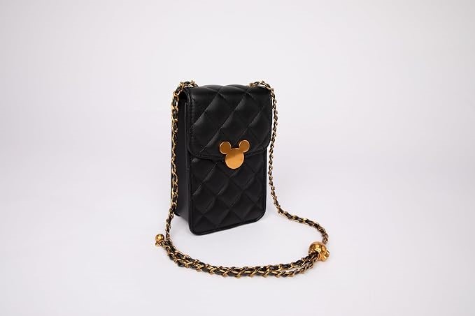 DISNEY Mickey Quilted Shoulder Bag/Phone Bag, Black, DIS369. Buyers Note -
