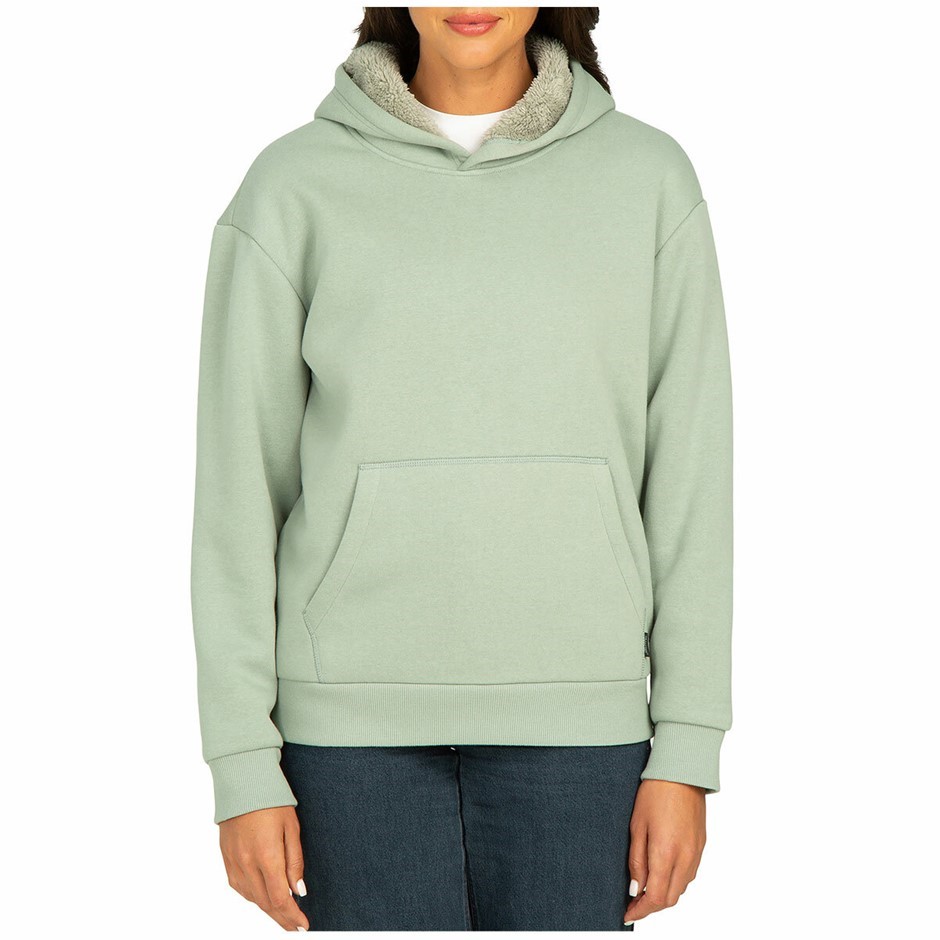 REALTREE Women's Sherpa-Lined Hoodie, Size L, Sage Green. Buyers Note - Di