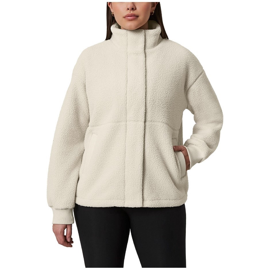 MONDETTA Women's Sherpa Zip Fleece Jacket, Size L, Pelican. Buyers Note -