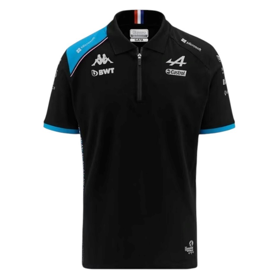 KAPPA Formula 1 Alpine F1 Team Ocon Gasly Polo, Size M, Black/Liquid Blue,
