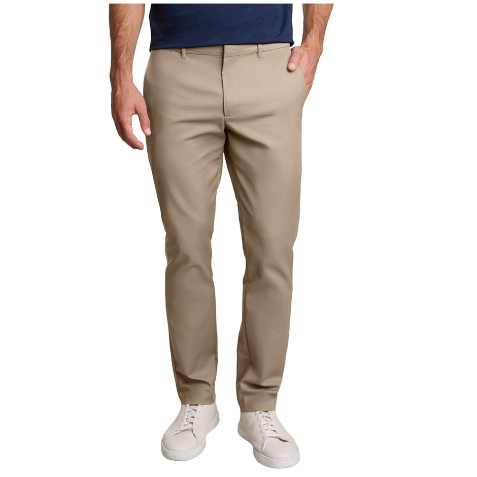 MACK WELDON Men's Flex Flat Front Pant, Size 40x30, Tan. Buyers Note - Dis