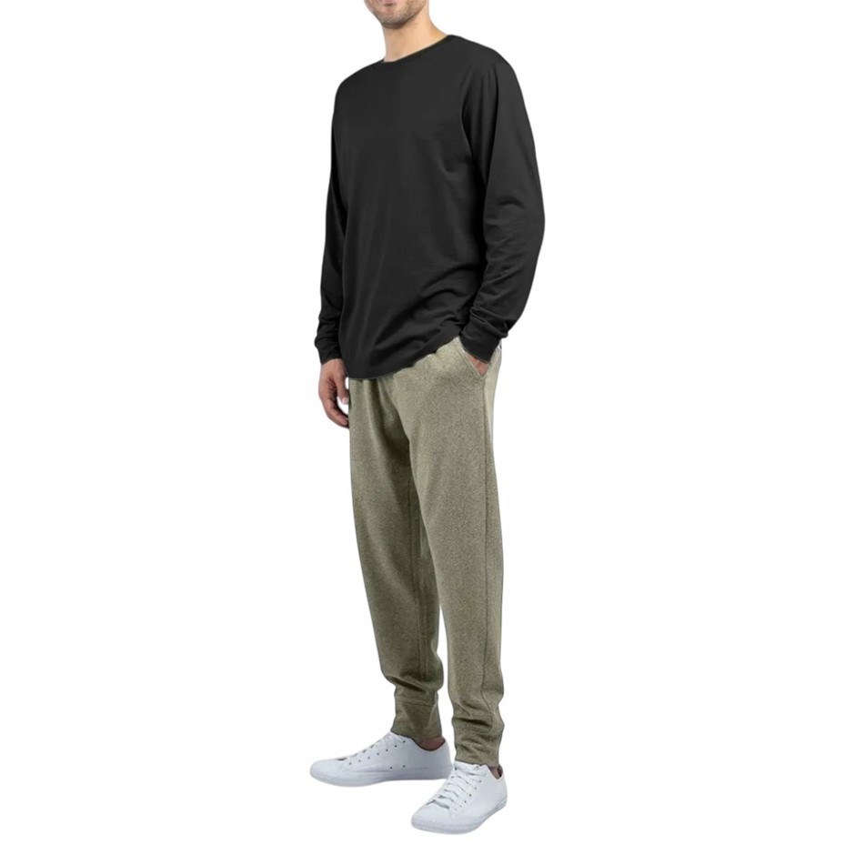 JACHS Men's 2-Piece Crewneck + Lounge Pant Set, Size XL, Black/Olive. Buye