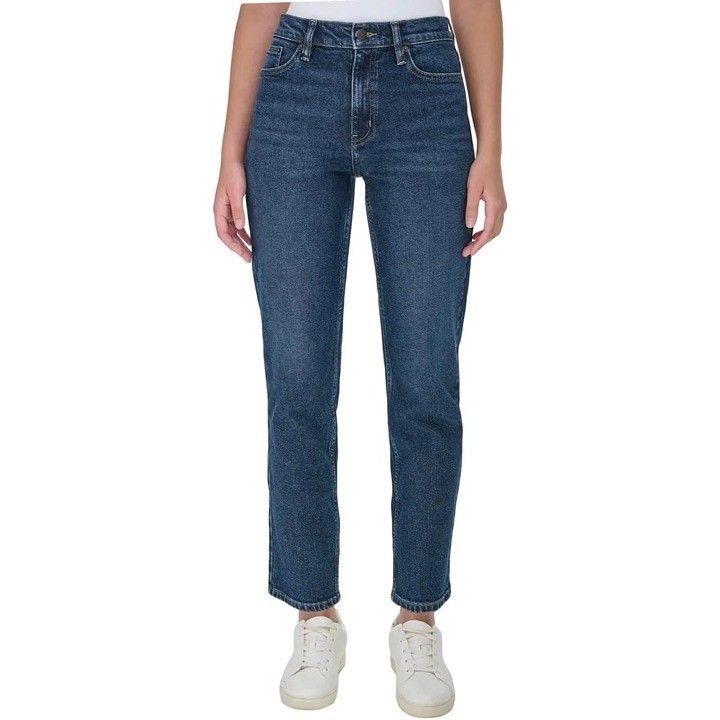 CALVIN KLEIN Women's Straight Jean, Size 2/26, 99% Cotton, Pier/Dark Blue (