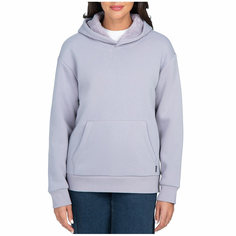 REALTREE Women's Sherpa-Lined Hoodie, Size L, Mineral Grey. Buyers Note -