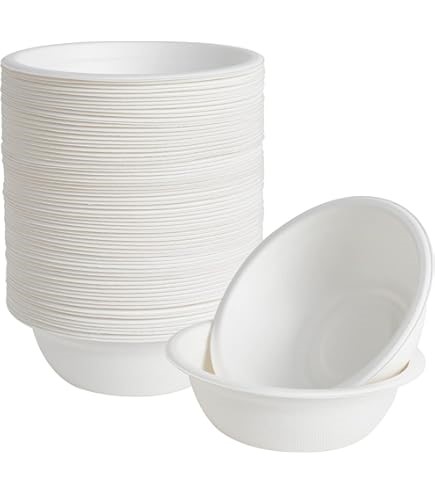 2 x Pack of 180pc IECO Disposable Bagasse Bowls. N.B: Damaged packaging.