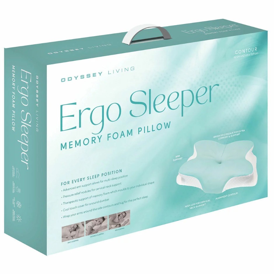 ODYSSEY LIVING Ergo Sleeper Memory Foam Pillow. N.B: Minor dirt mark.