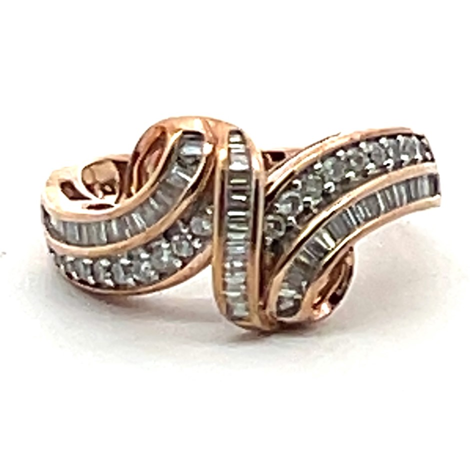 9ct Rose Gold Diamond Dress Ring