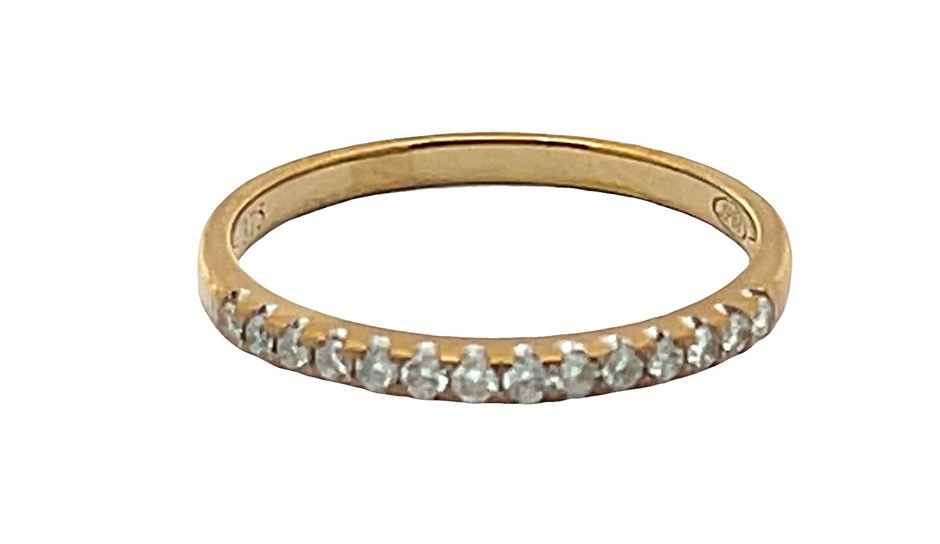 9Ct Yellow Gold Diamond Half-Eternity Ring