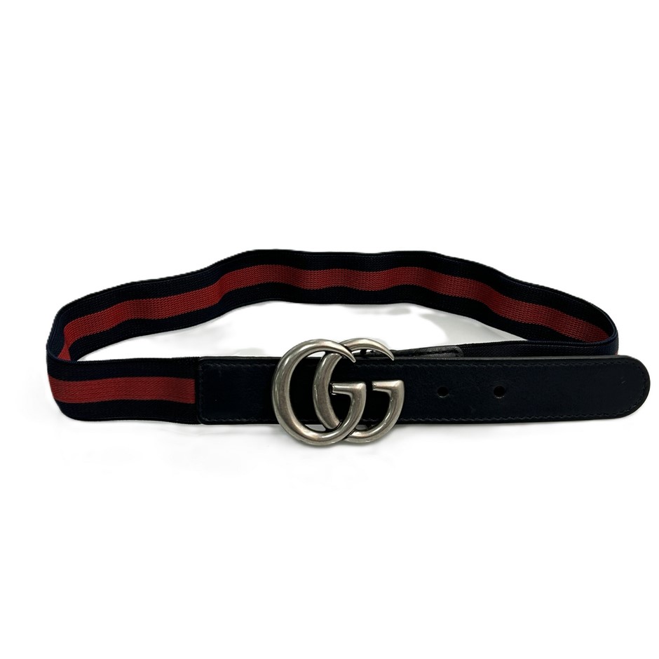 Gucci Web Elastic Double G Belt