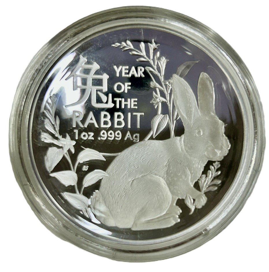2023 Lunar Series Year of the Rabbit $5 Domed Fine Silver Proof Coin