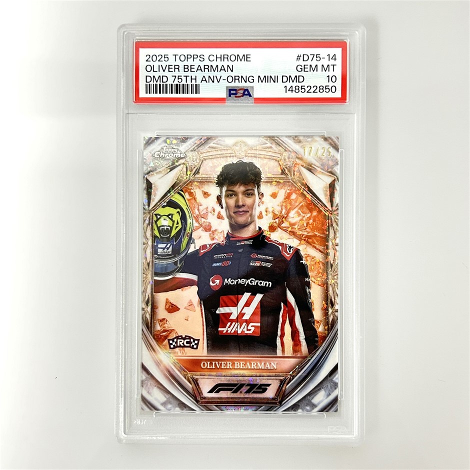 2025 Topps Chrome Formula 1 Oliver Bearman Diamond 75th Anniversary