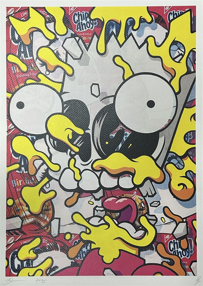 Death Nyc Signed Street Art Print Bart Simpson Chip Ahoy Style
