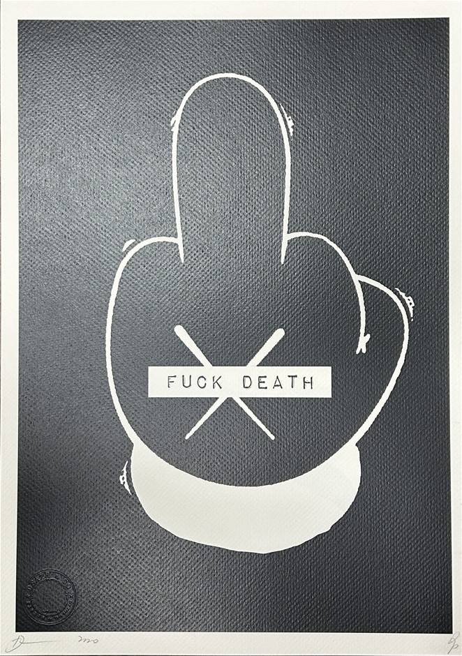 Death Nyc Signed Street Art Print Mickey Mouse Finger Fu Style