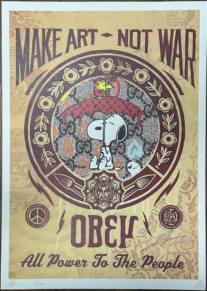 Death NYC Signed Street Print "Snoopy/Obey/Louis Vuitton" Limited Edition