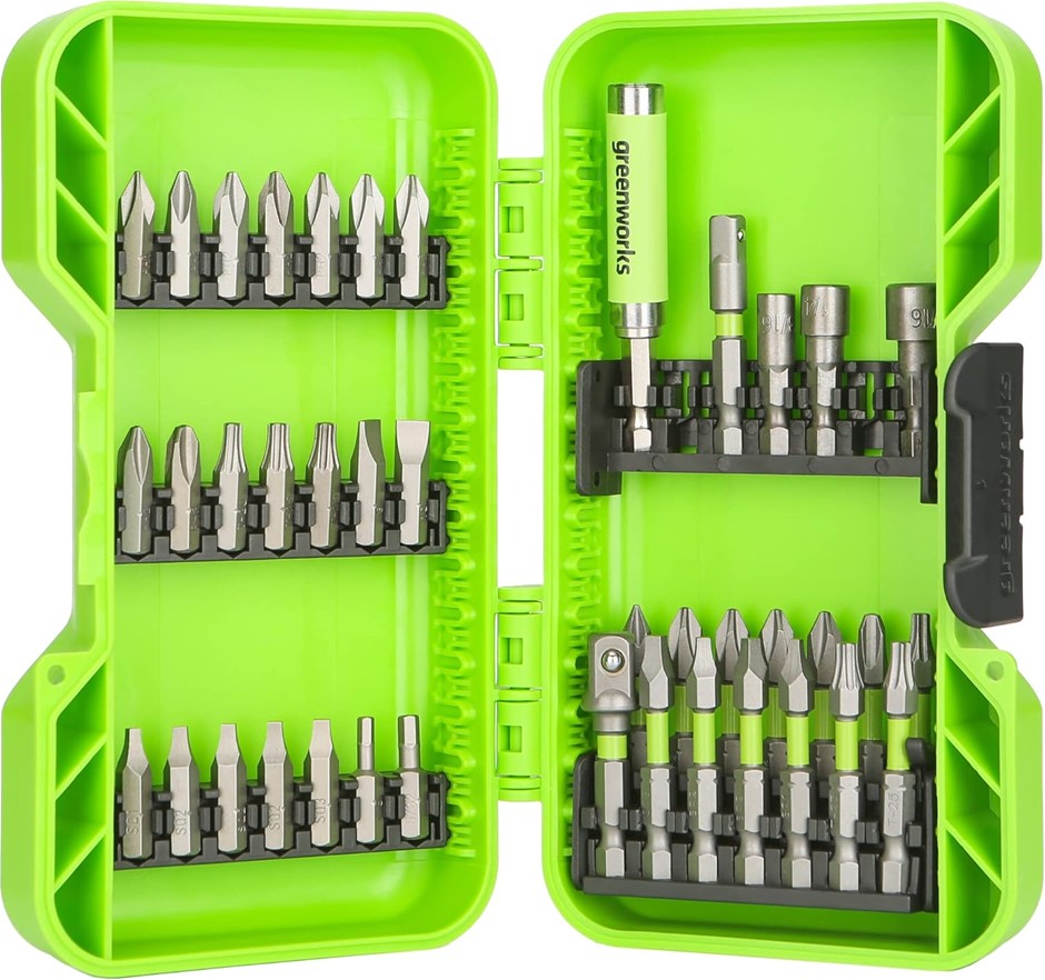 GREENWORKS 40-Piece Impact Rated Driving Set,Screwdriver Bit Set,Precision-