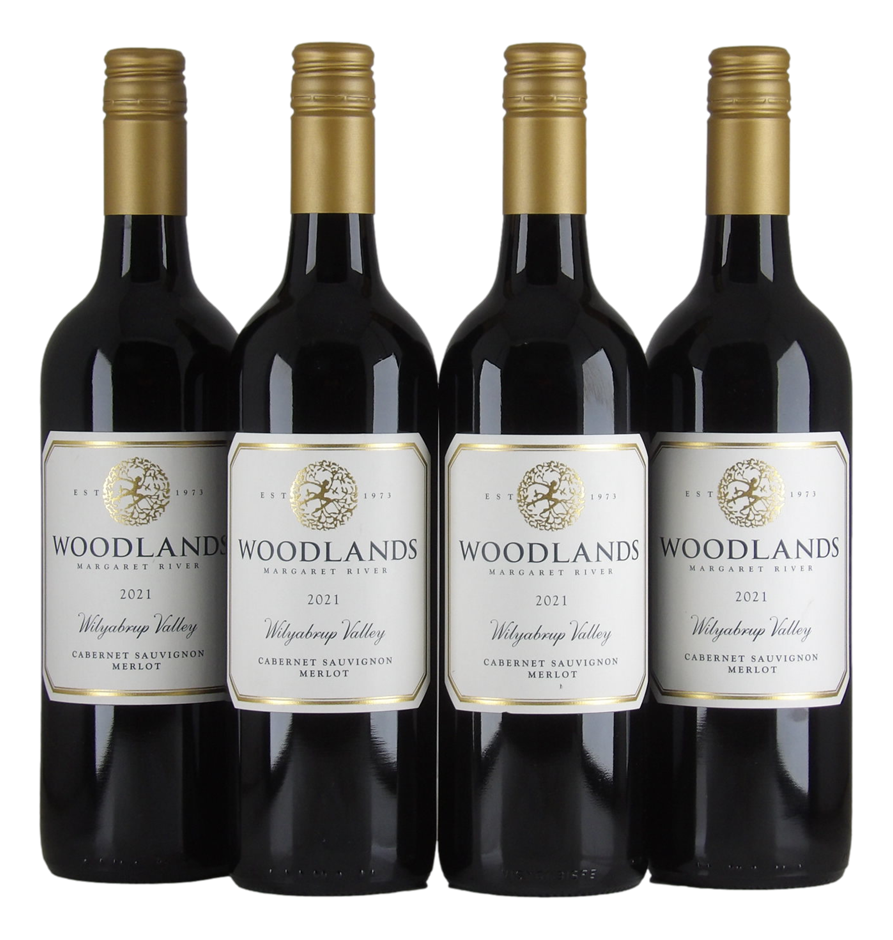 Woodlands Wilyabrup Cabernet Sauvignon Merlot 2021 (4x 750mL), WA.