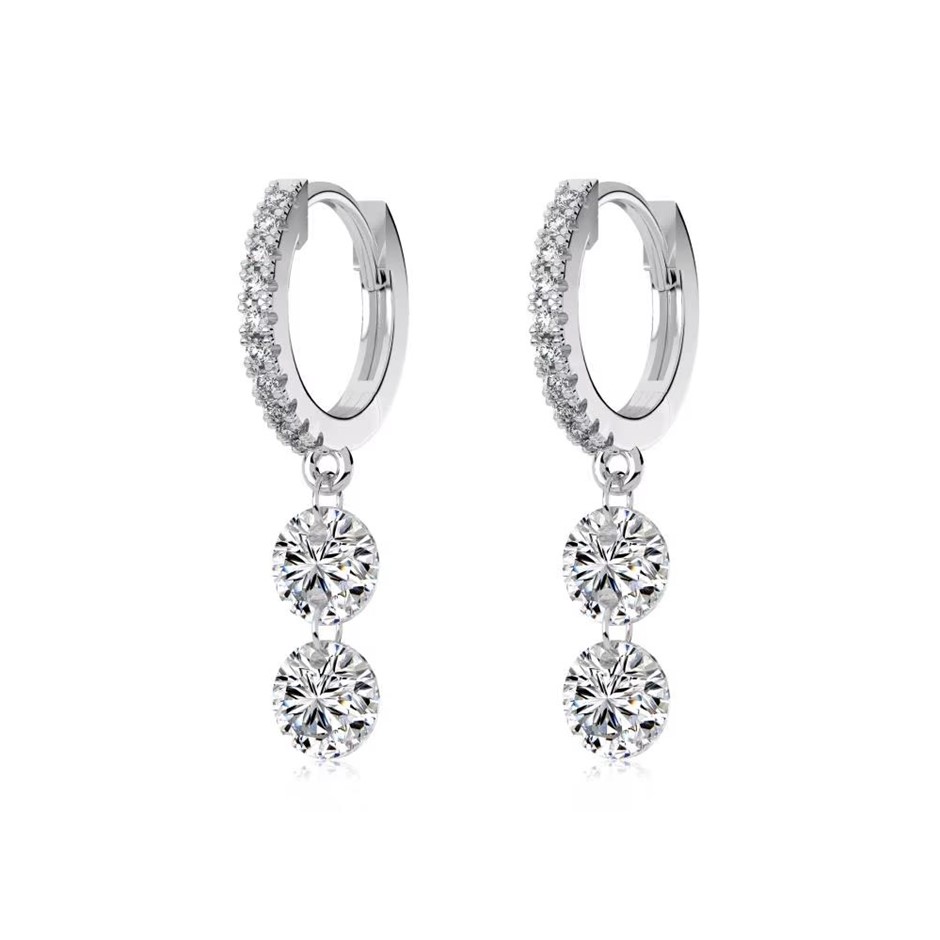 5mm 925 Sterling Silver 5A Cubic Zirconia Drop Earrings