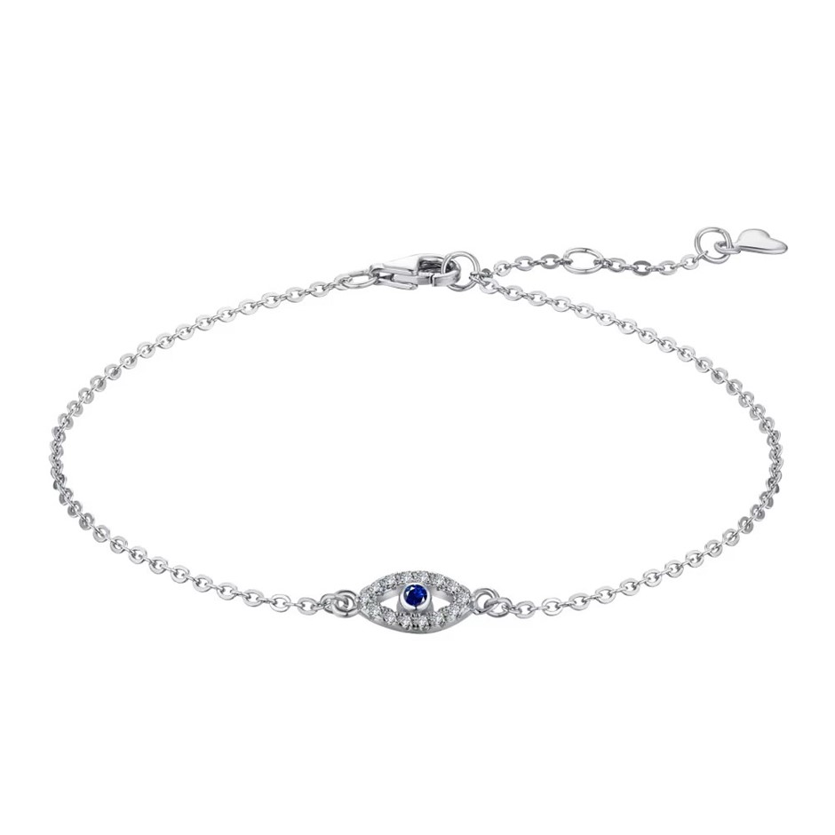 Evil Eye 5A Cubic Zirconia 925 Silver Tennis Bracelet