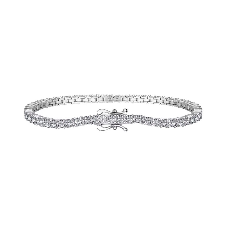 2mm 5A Cubic Zirconia 925 Sterling Silver Tennis Bracelet-17cm