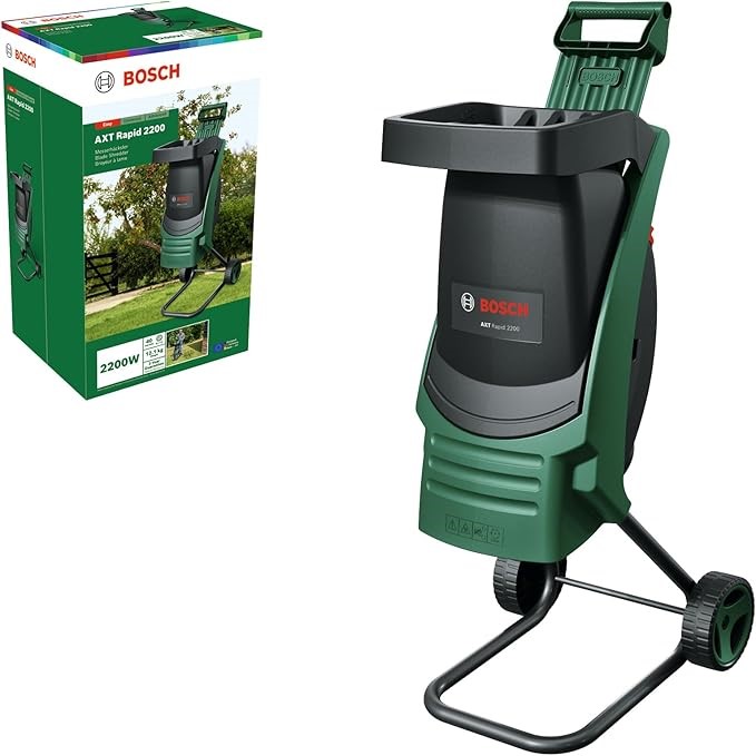 BOSCH 2200W Corded Electric Rapid Garden Shredder Chipper Mulcher (AXT Rapi