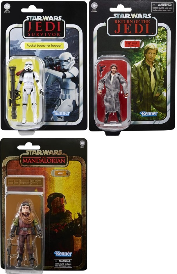 3 x STAR WARS: Vintage Collection Rocket Launcher Trooper 9.5 cm, Vintage C
