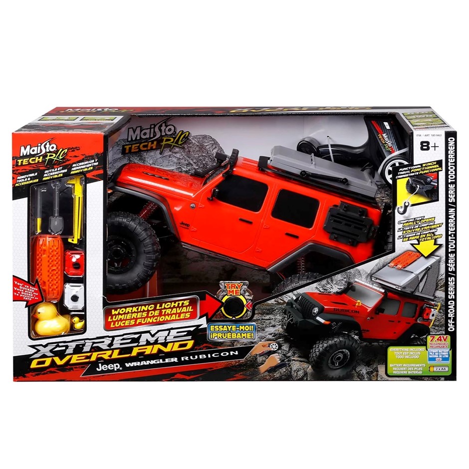 MAISTO Jeep Overlander Race Car Toy Red c/w Tools and Accessories