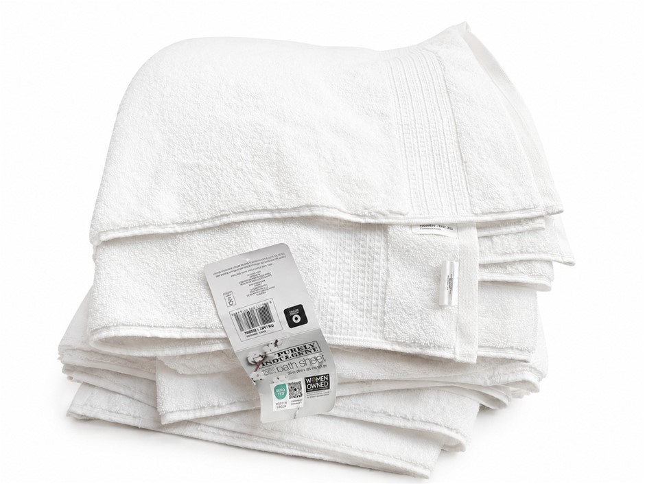 3 x PURELY INDULGENT 100% Hygrocotton Towel Bath Sheet, White (88cm x 177cm